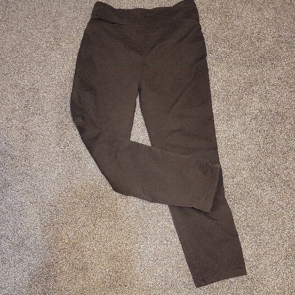 Croft & Barrow Brown Straight Leg Pants 10 TALL